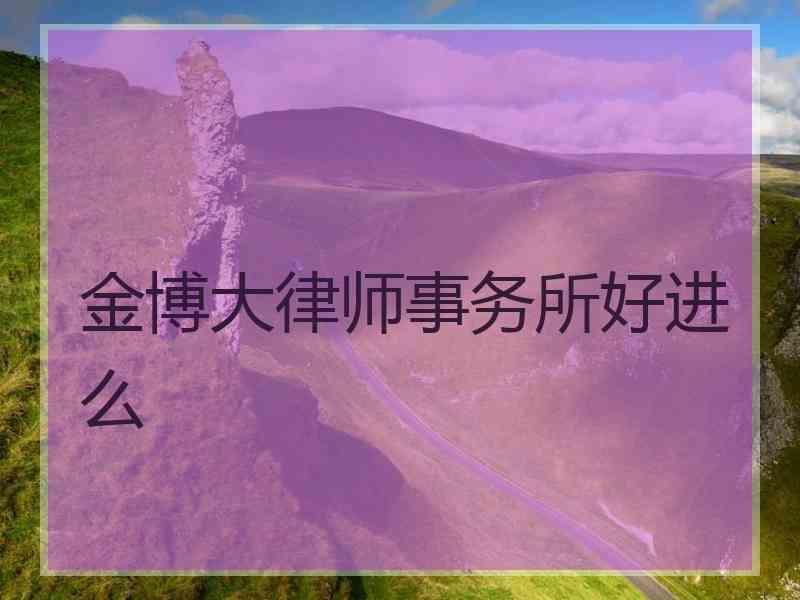 金博大律师事务所好进么