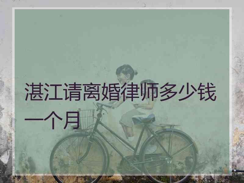 湛江请离婚律师多少钱一个月