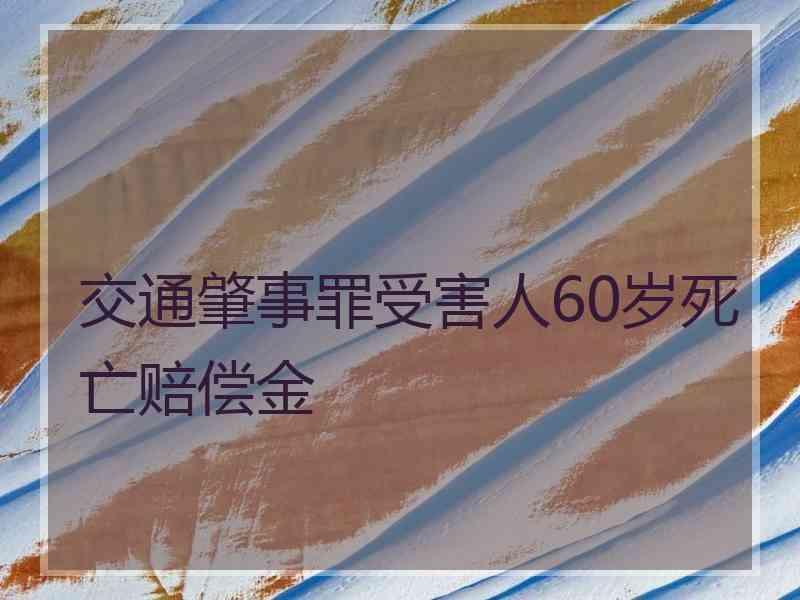 交通肇事罪受害人60岁死亡赔偿金