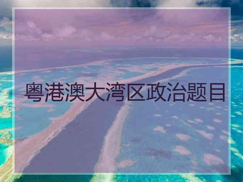 粤港澳大湾区政治题目