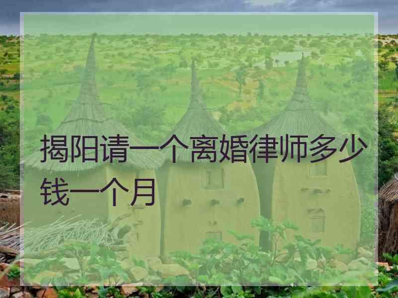 揭阳请一个离婚律师多少钱一个月