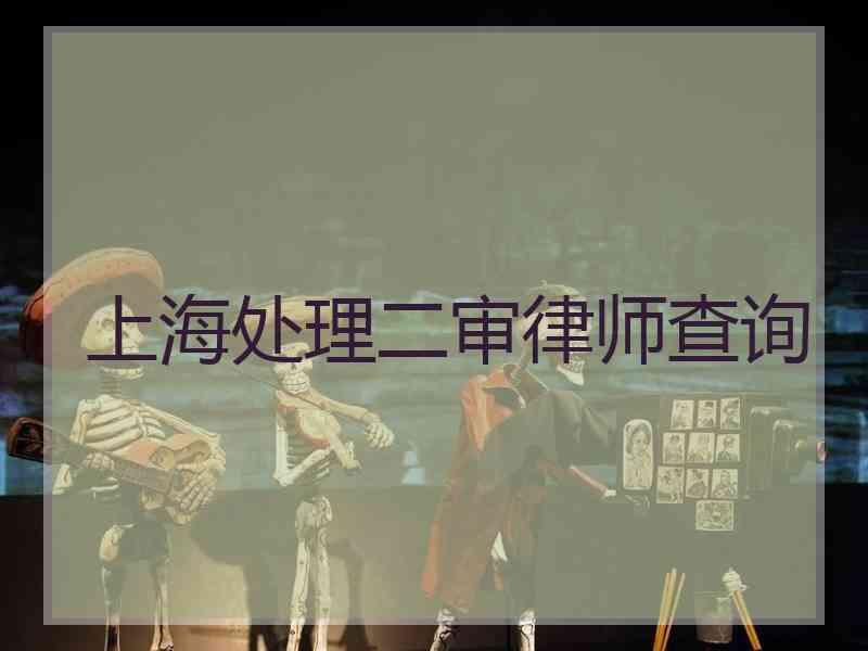 上海处理二审律师查询