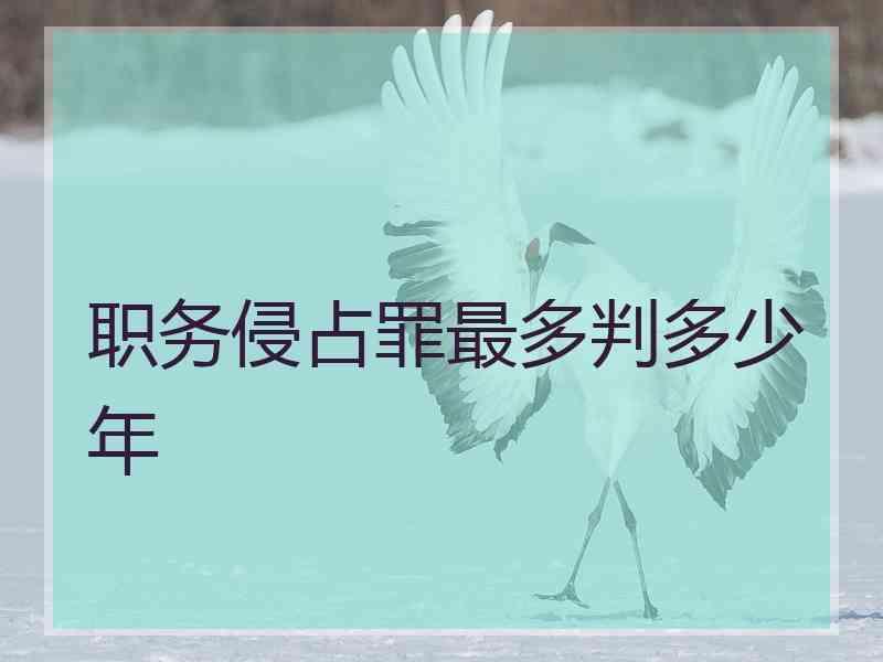 职务侵占罪最多判多少年