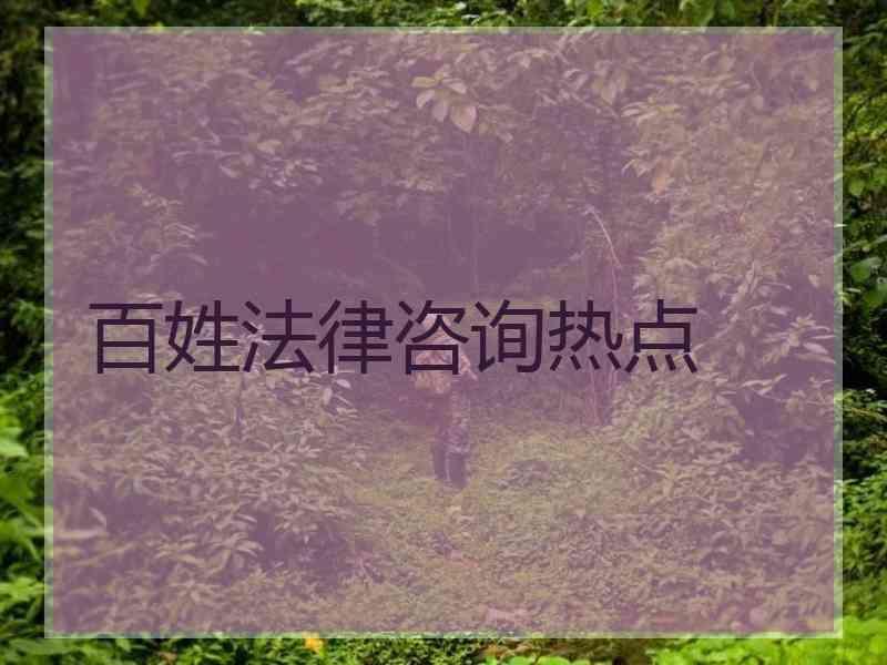 百姓法律咨询热点