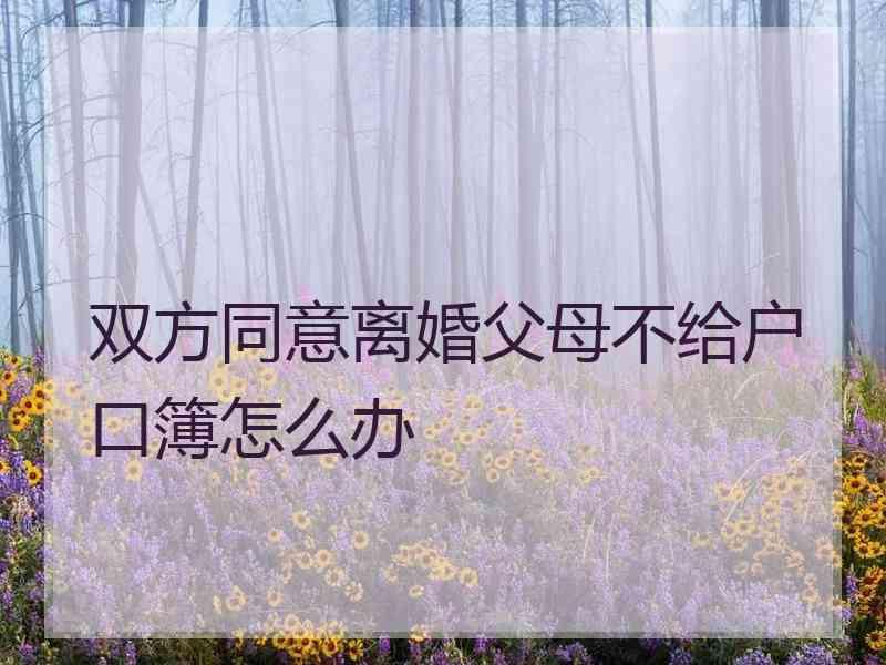 双方同意离婚父母不给户口簿怎么办