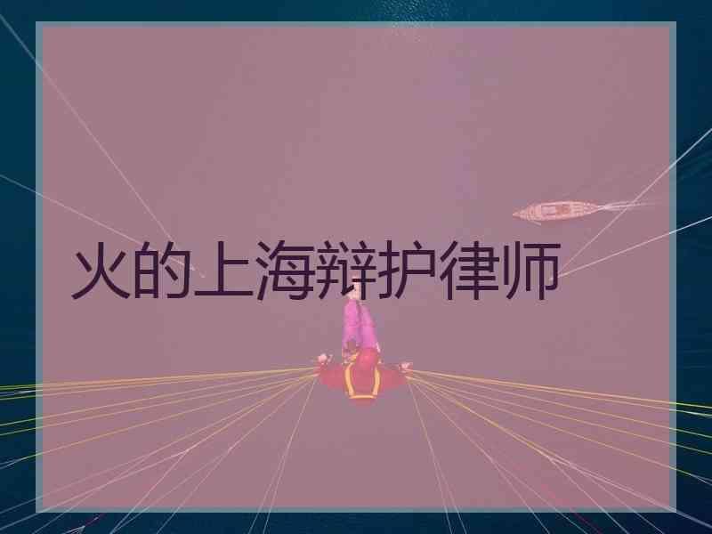 火的上海辩护律师