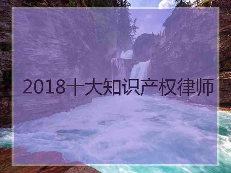 2018十大知识产权律师