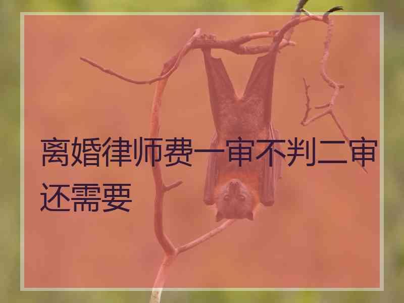 离婚律师费一审不判二审还需要