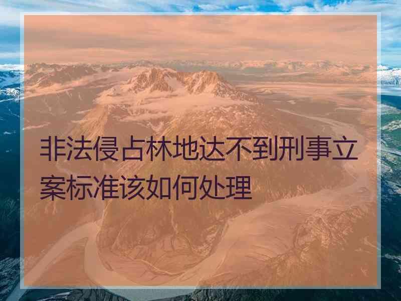 非法侵占林地达不到刑事立案标准该如何处理