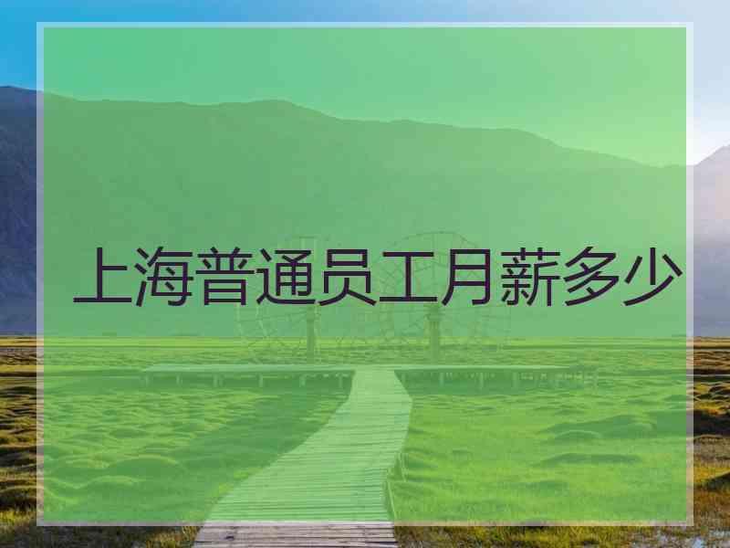 上海普通员工月薪多少