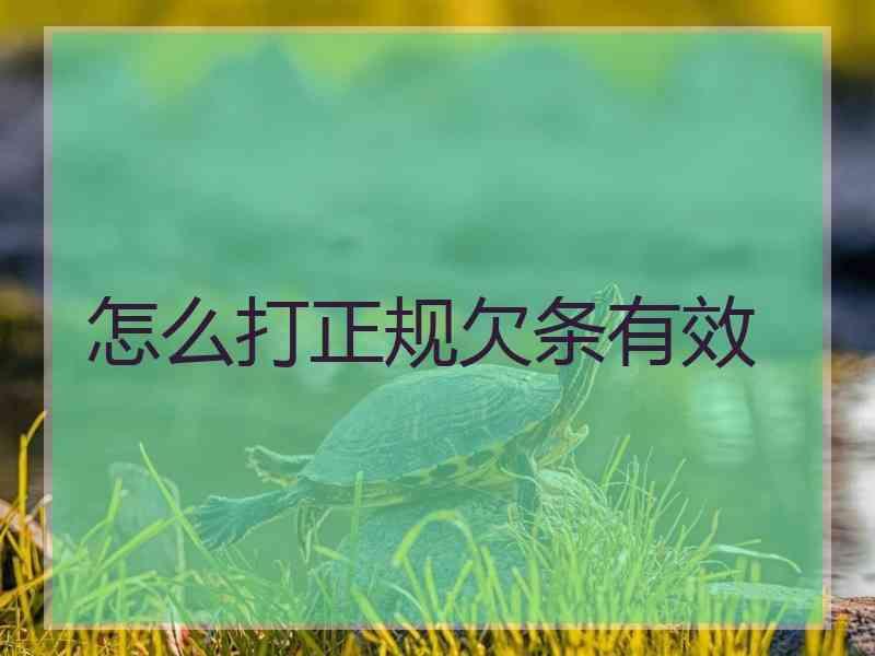 怎么打正规欠条有效