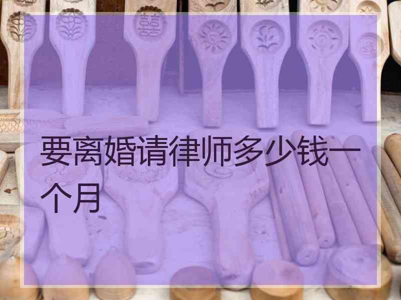 要离婚请律师多少钱一个月