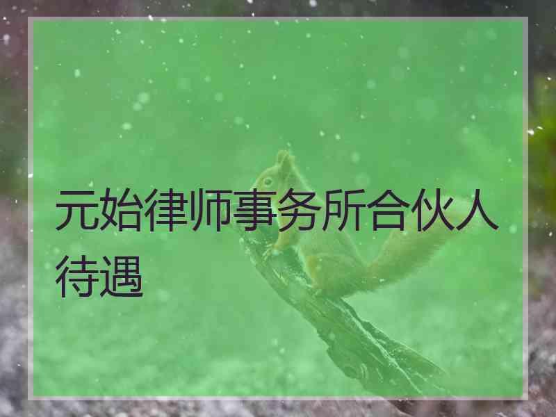 元始律师事务所合伙人待遇
