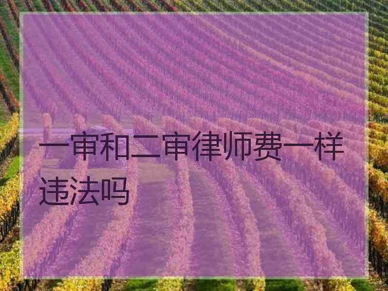 一审和二审律师费一样违法吗