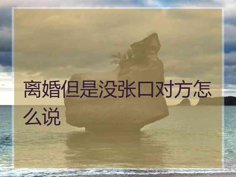离婚但是没张口对方怎么说