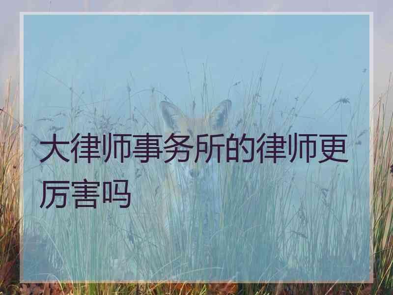 大律师事务所的律师更厉害吗