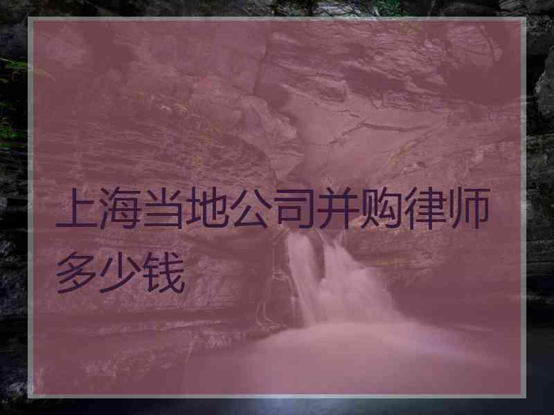 上海当地公司并购律师多少钱