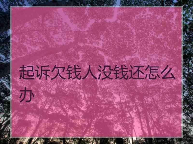 起诉欠钱人没钱还怎么办
