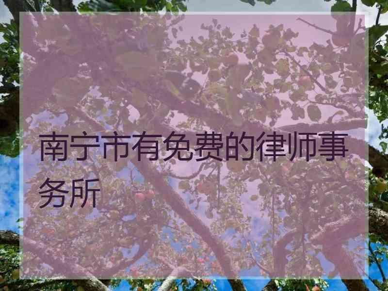 南宁市有免费的律师事务所