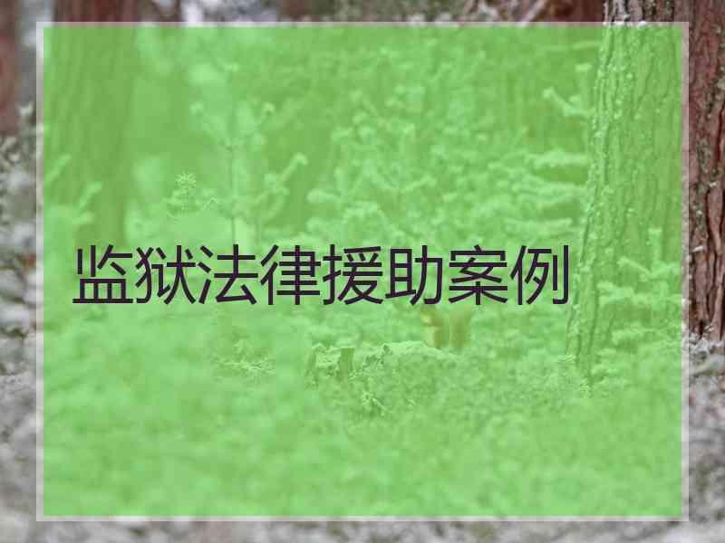 监狱法律援助案例