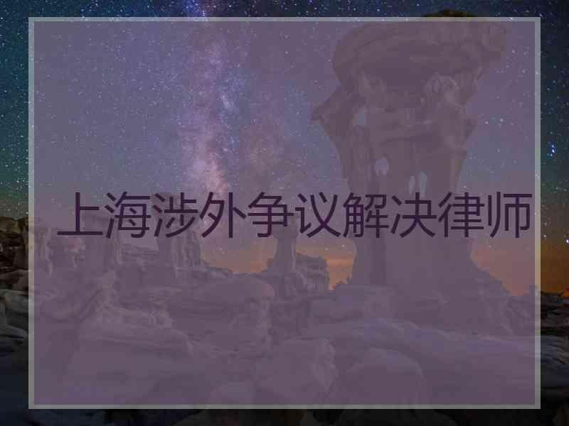 上海涉外争议解决律师