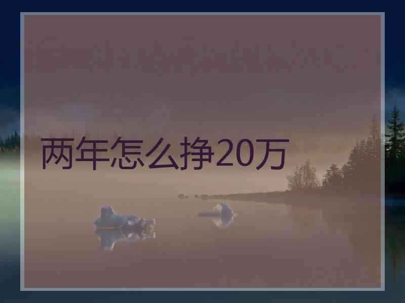 两年怎么挣20万