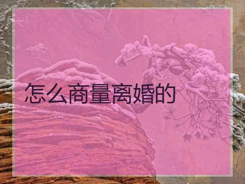 怎么商量离婚的