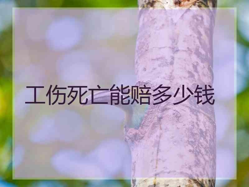 工伤死亡能赔多少钱