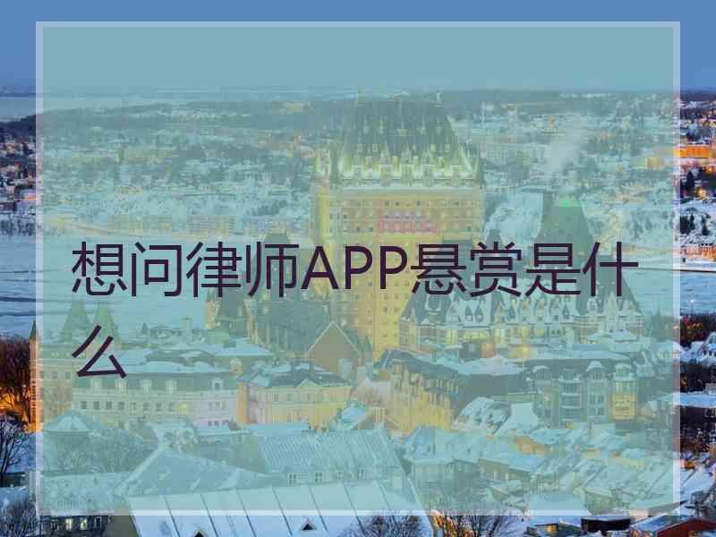 想问律师APP悬赏是什么