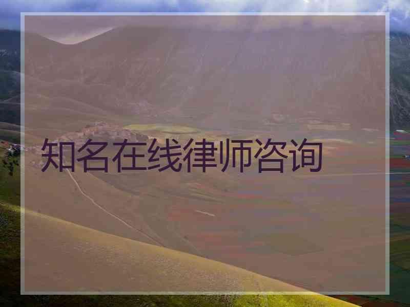 知名在线律师咨询