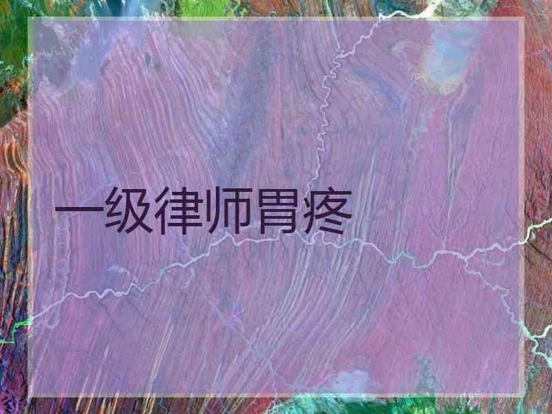 一级律师胃疼