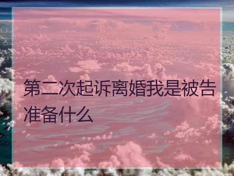 第二次起诉离婚我是被告准备什么