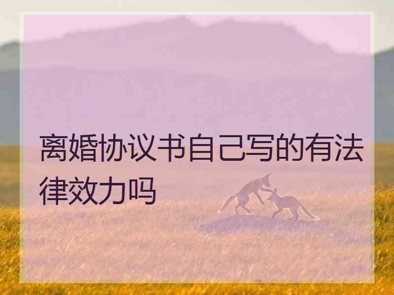 离婚协议书自己写的有法律效力吗