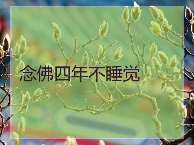 念佛四年不睡觉