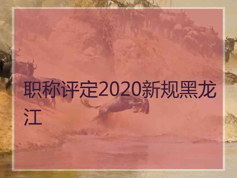 职称评定2020新规黑龙江