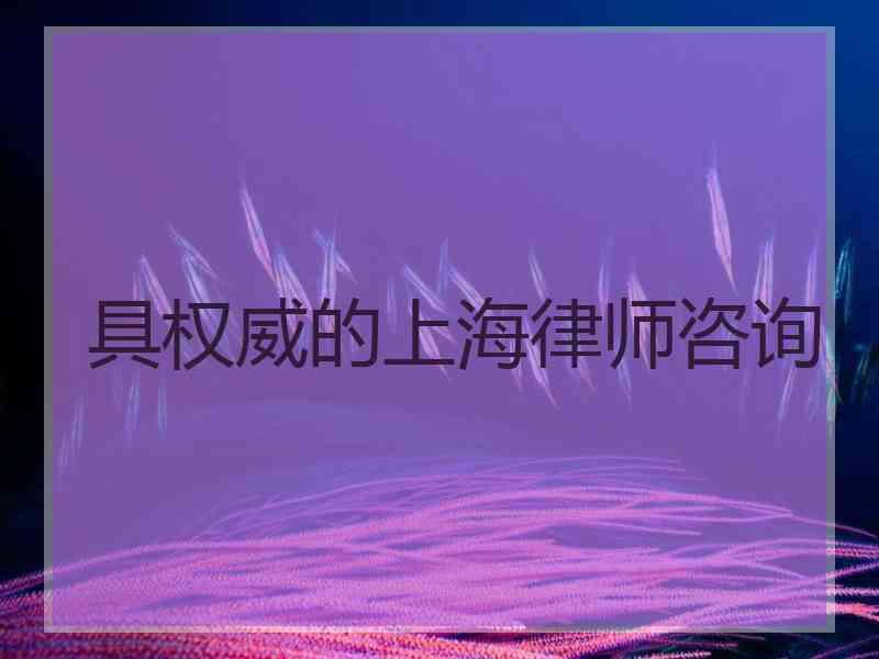 具权威的上海律师咨询