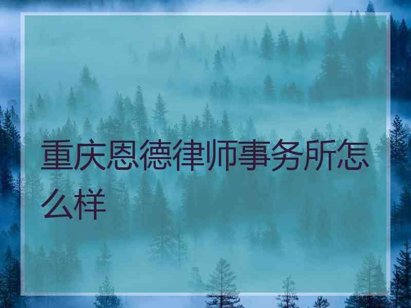 重庆恩德律师事务所怎么样