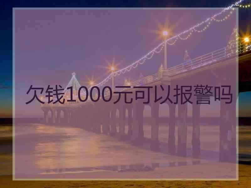 欠钱1000元可以报警吗