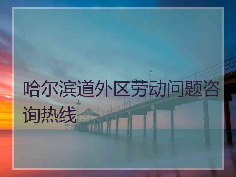 哈尔滨道外区劳动问题咨询热线