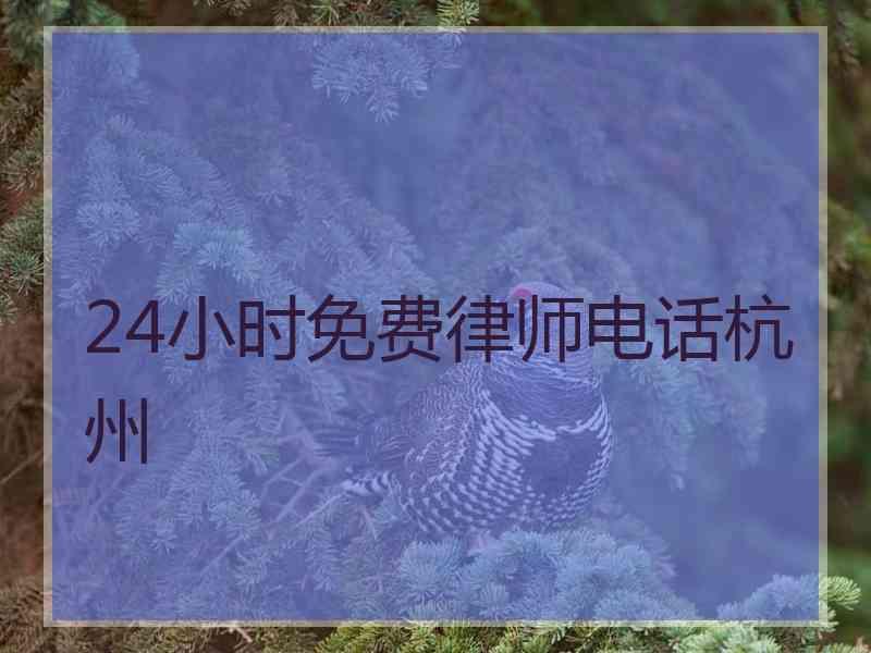 24小时免费律师电话杭州