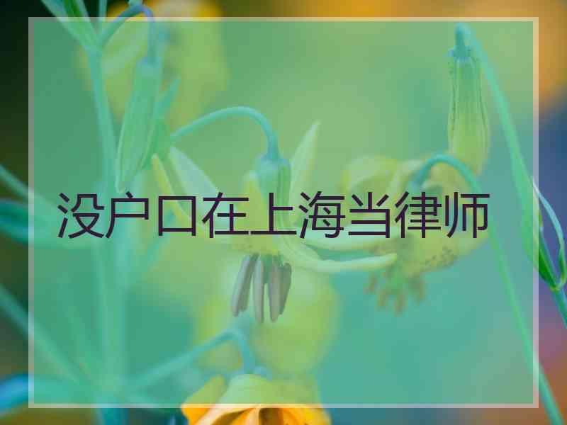 没户口在上海当律师