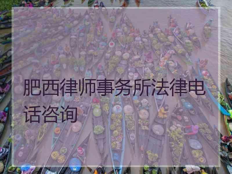 肥西律师事务所法律电话咨询