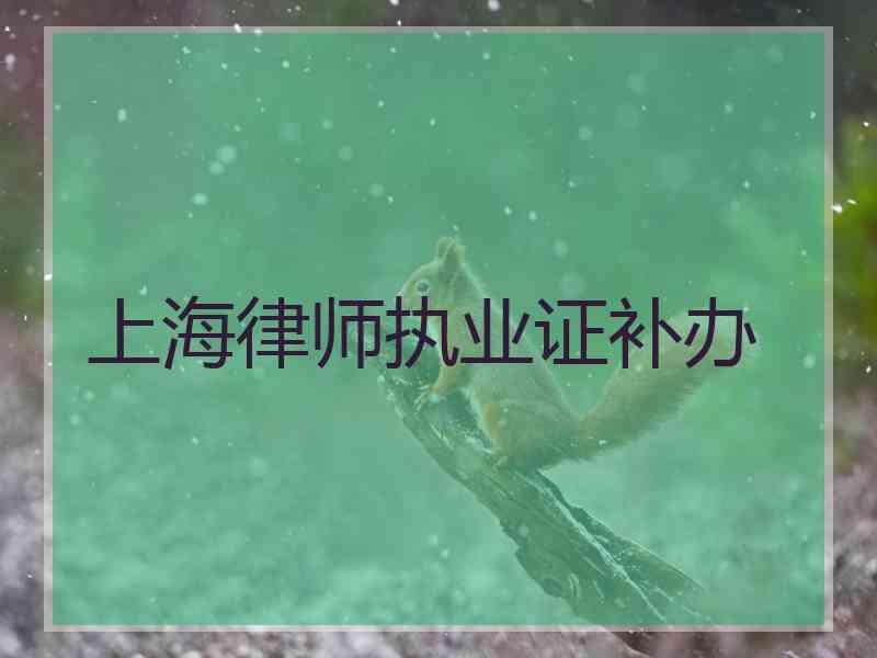 上海律师执业证补办