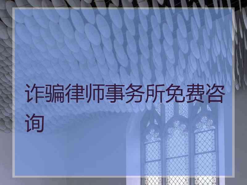 诈骗律师事务所免费咨询