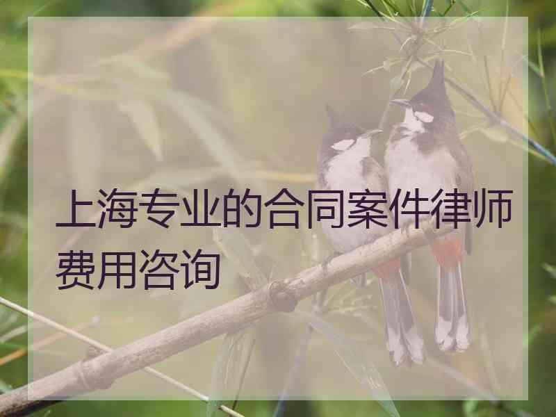 上海专业的合同案件律师费用咨询