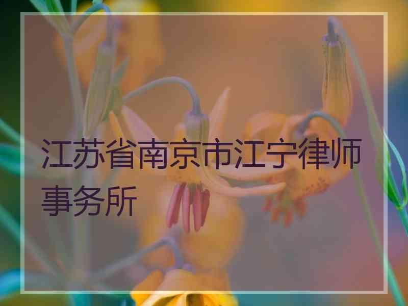 江苏省南京市江宁律师事务所