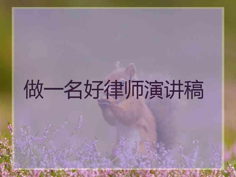 做一名好律师演讲稿