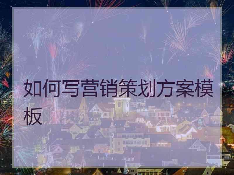 如何写营销策划方案模板