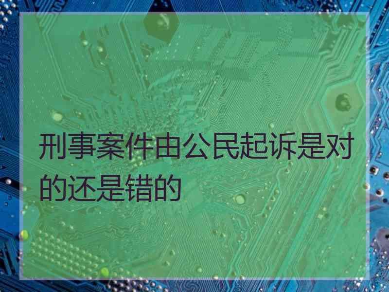 刑事案件由公民起诉是对的还是错的