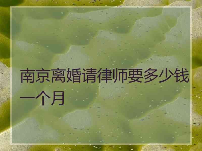 南京离婚请律师要多少钱一个月